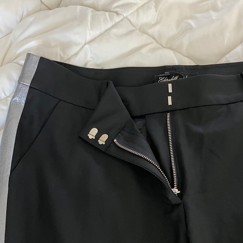 ELIZABETH AND JAMES Winston Tuxedo Pants Black w/Silver Stripe Women’s 8 NWT - Picture 7 of 11